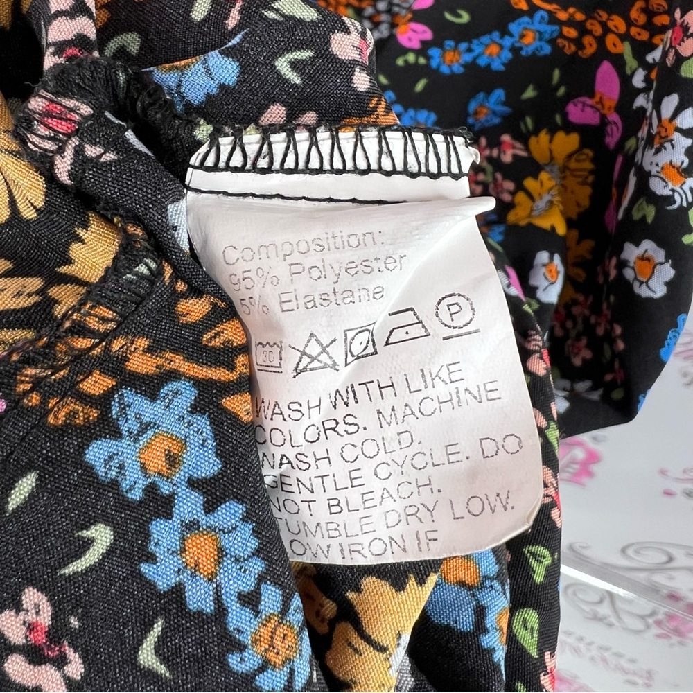 SHEIN curve dress flowers rainbow 🌈 ruffle hem Multicolor Floral Dress - Picture 9 of 10